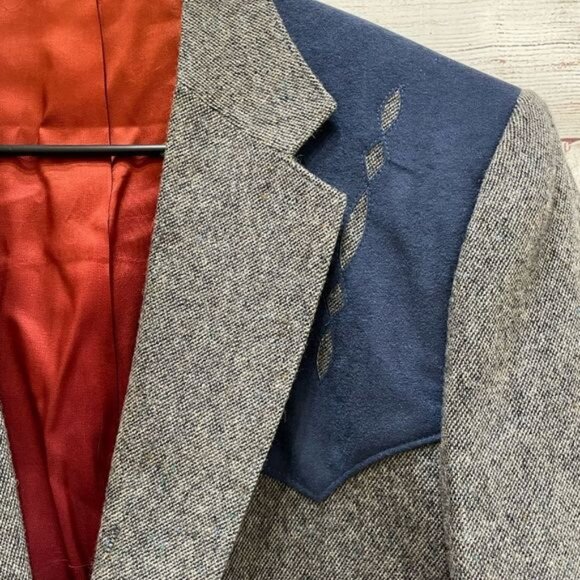 VINTAGE PAGONA WEST ROCKABILLY WESTERN BLAZER IN GRAY WOOL - Picture 4 of 11